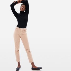 Everlane blush pink corduroy straight leg jeans